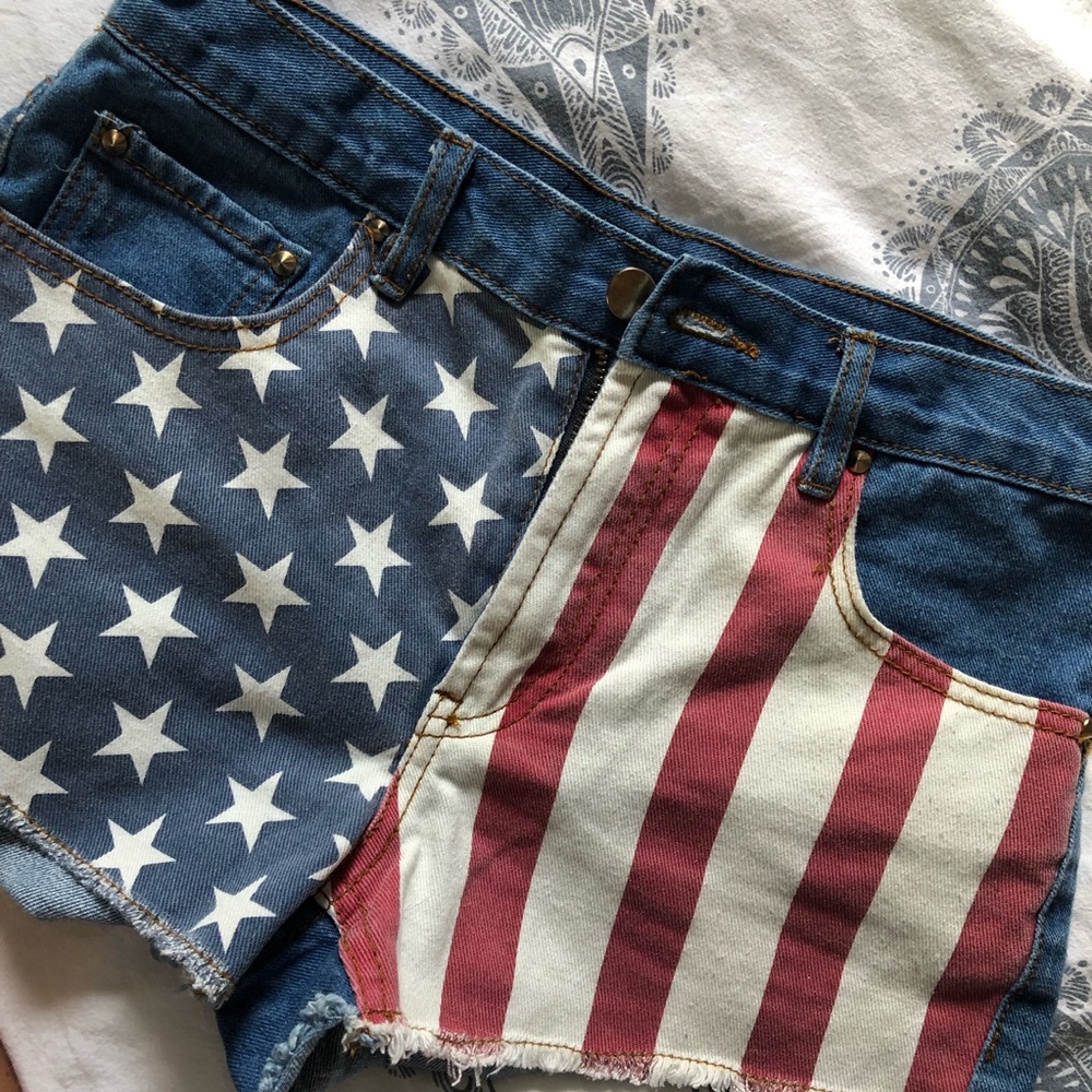 American Flag Denim shorts 🇺🇸